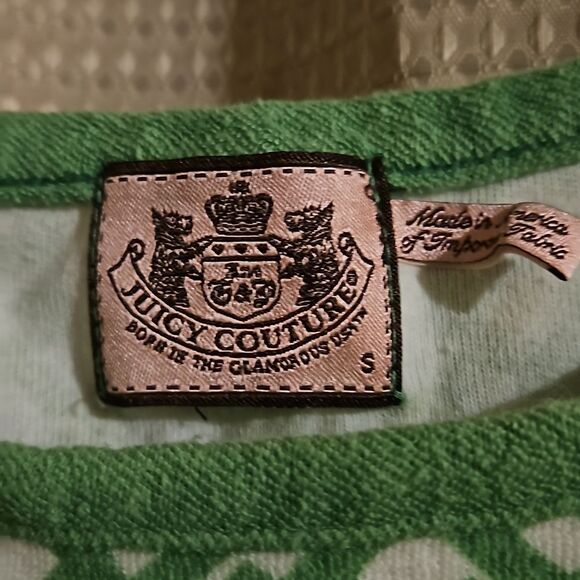 Vintage Juicy COUTURE COVERUP  DRESS S white print Green - Picture 2 of 7